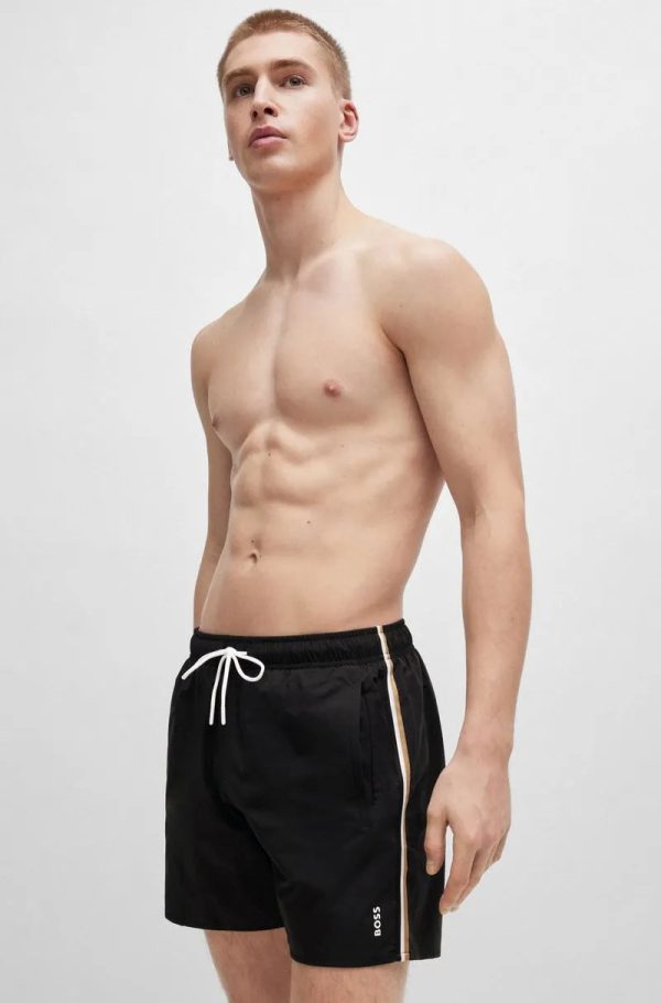 Shorts De Banho Com Risca E Logo - Image 2