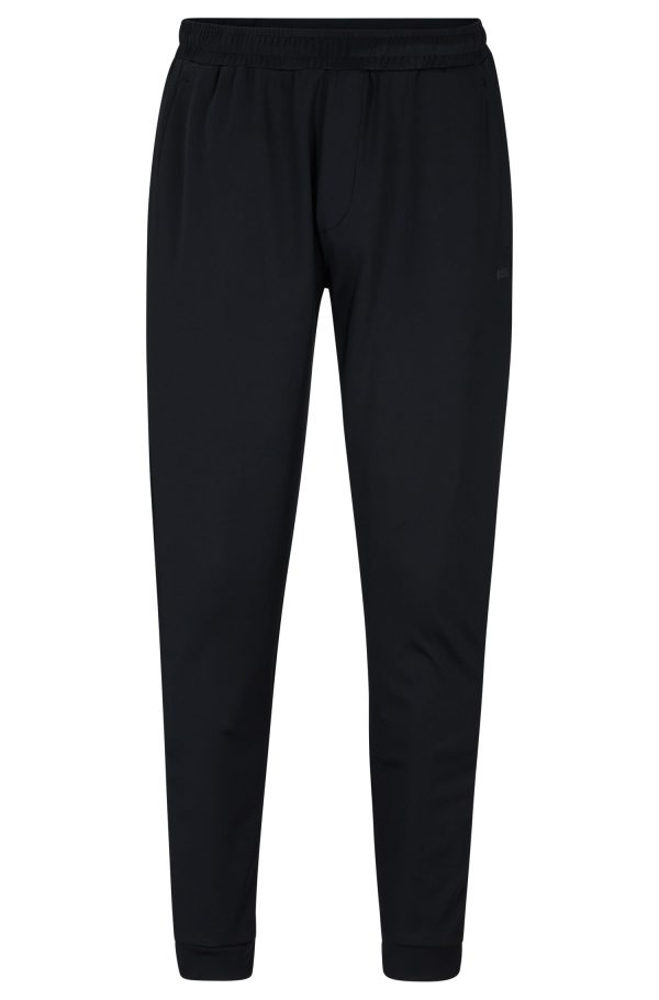 Calças Tracksuit Com Bainha Fechada Em Tecido Stretch Ativo Preta - Image 6