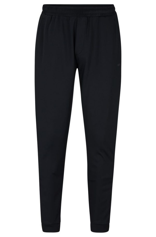 Calças Tracksuit Com Bainha Fechada Em Tecido Stretch Ativo Preta