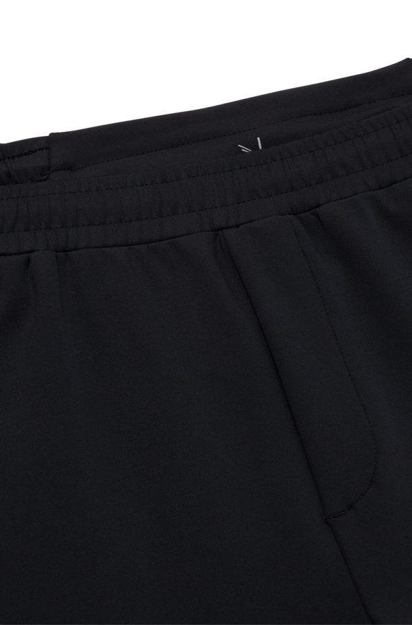 Calças Tracksuit Com Bainha Fechada Em Tecido Stretch Ativo Preta - Image 2