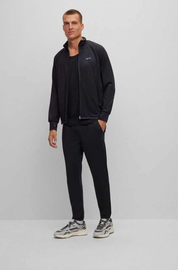 Calças Tracksuit Com Bainha Fechada Em Tecido Stretch Ativo Preta - Image 3
