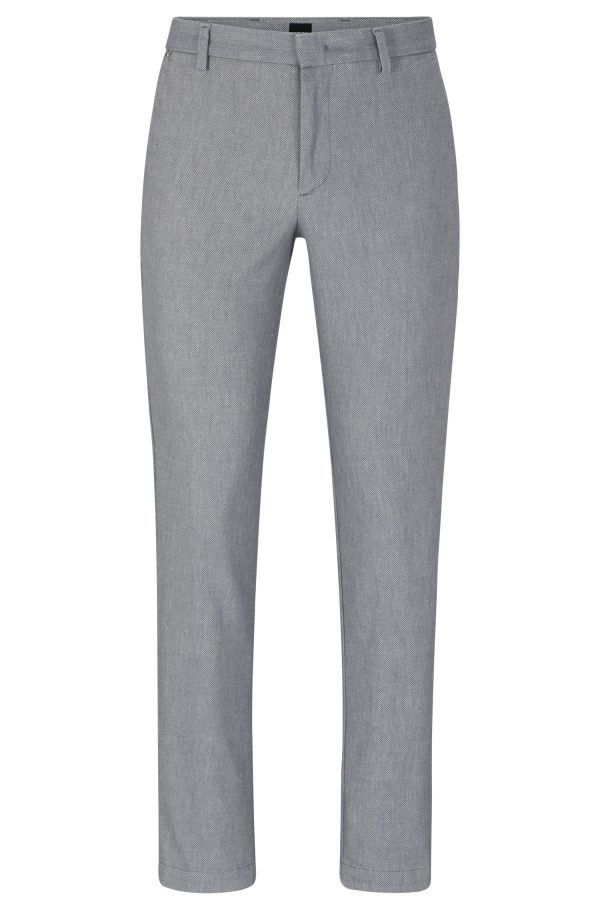 Calças Chino Slim-Fit Com Micro Padrão E Acabamento Escovado - Image 6