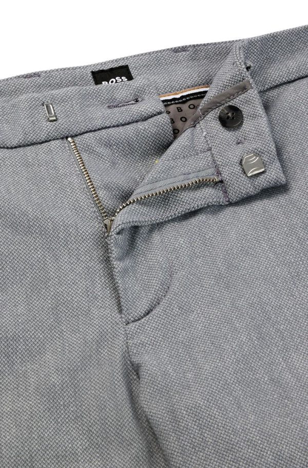 Calças Chino Slim-Fit Com Micro Padrão E Acabamento Escovado - Image 2