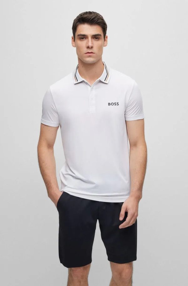 Polo Branca Com Logo Em Contraste E Listra No Colarinho - Image 4