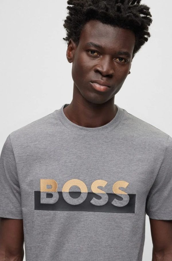 Camiseta Branca Em Malha De Algodão Com A Marca Impressa - Image 3