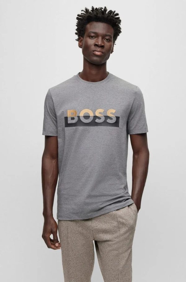 Camiseta Branca Em Malha De Algodão Com A Marca Impressa - Image 4