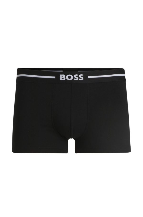 Três Cuecas Boxer De Algodão Elástico Com Logo