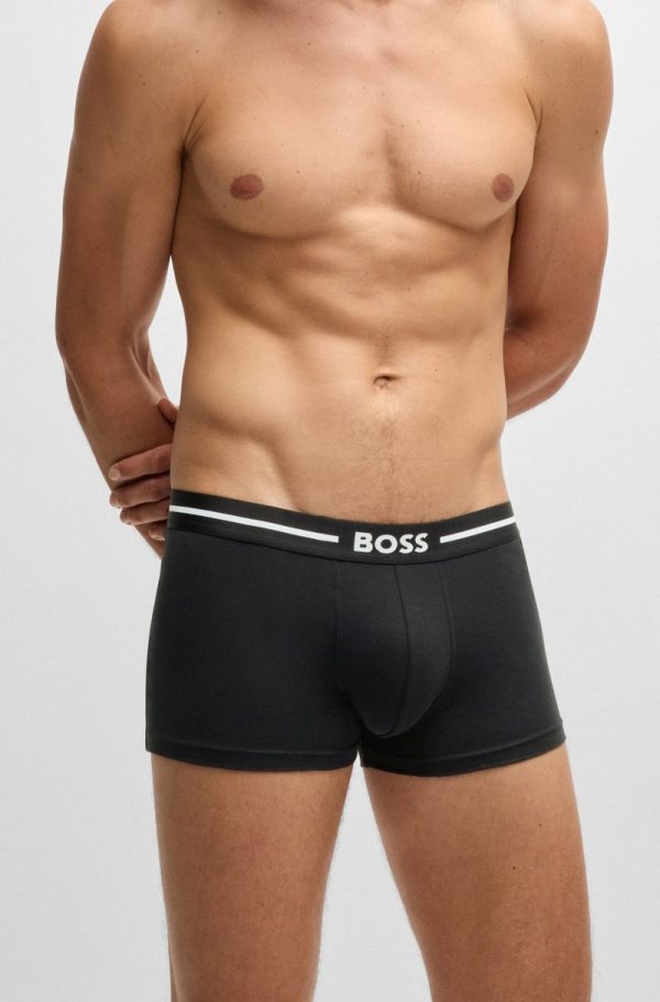 Três Cuecas Boxer De Algodão Elástico Com Logo - Image 2