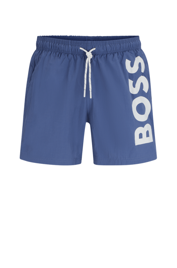 Shorts De Banho De Secagem Rápida Com Estampa Grande De Logo