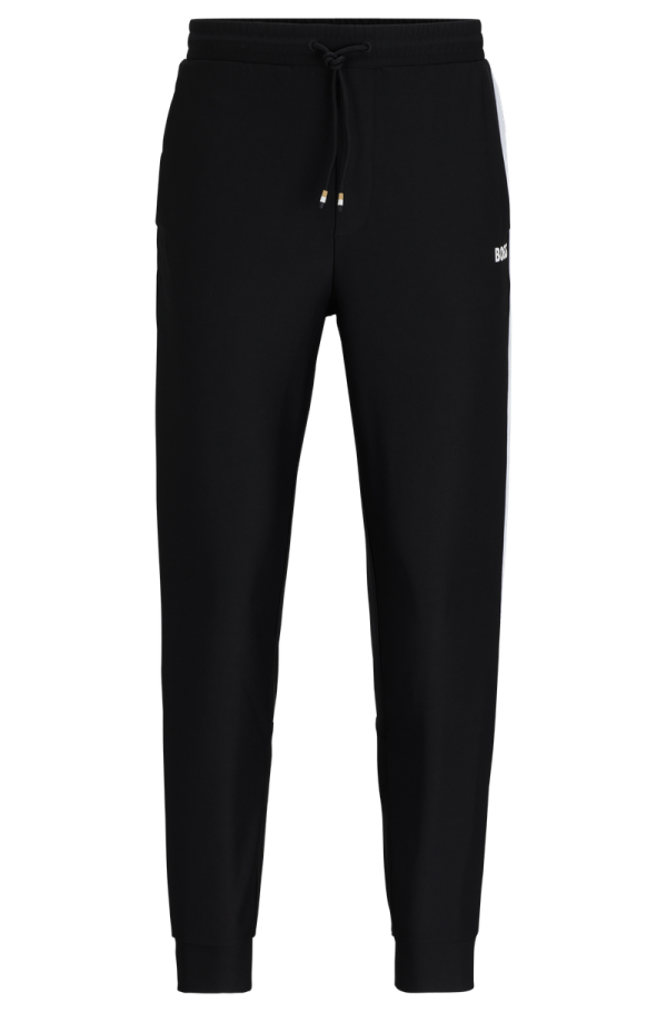 Calça De Moletom Com Fita Contrastante E Marca