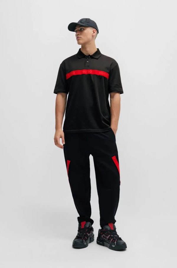 Camisa Polo Em Mistura De Algodão Com Fita Vermelha Com Logo - Image 2