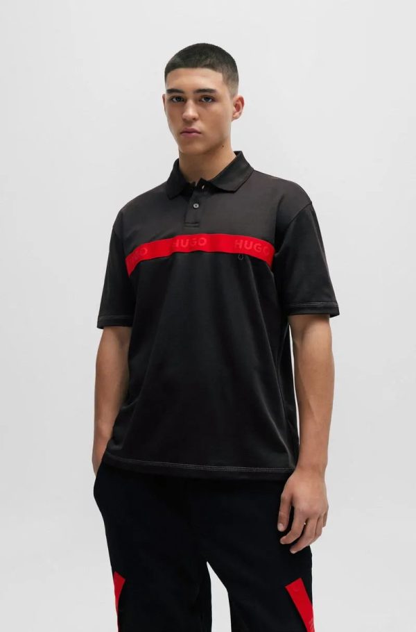 Camisa Polo Em Mistura De Algodão Com Fita Vermelha Com Logo - Image 4