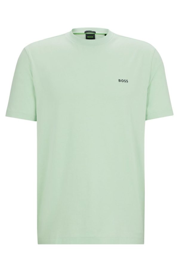 Camiseta Regular Em Algodão Elástico Com Logo Contrastante - Image 2
