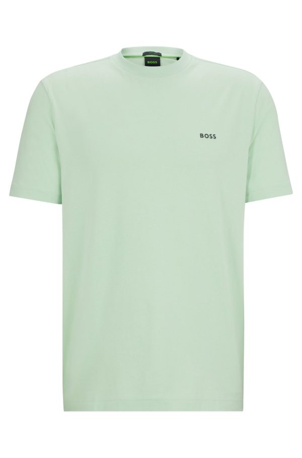 Camiseta Regular Em Algodão Elástico Com Logo Contrastante - Image 7