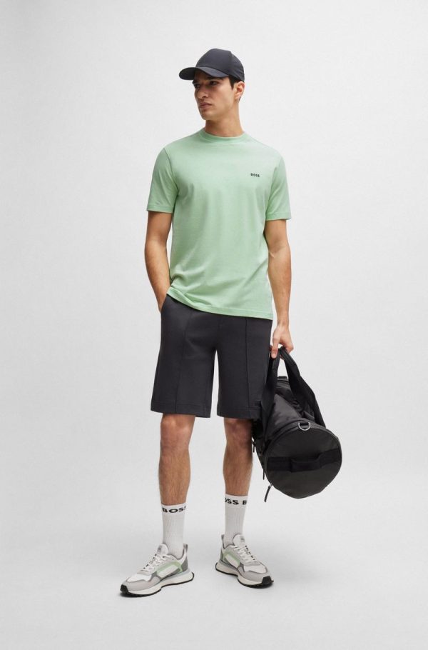 Camiseta Regular Em Algodão Elástico Com Logo Contrastante - Image 3