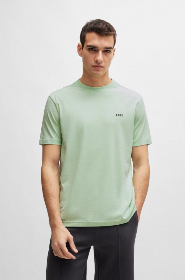Camiseta Regular Em Algodão Elástico Com Logo Contrastante - Image 5