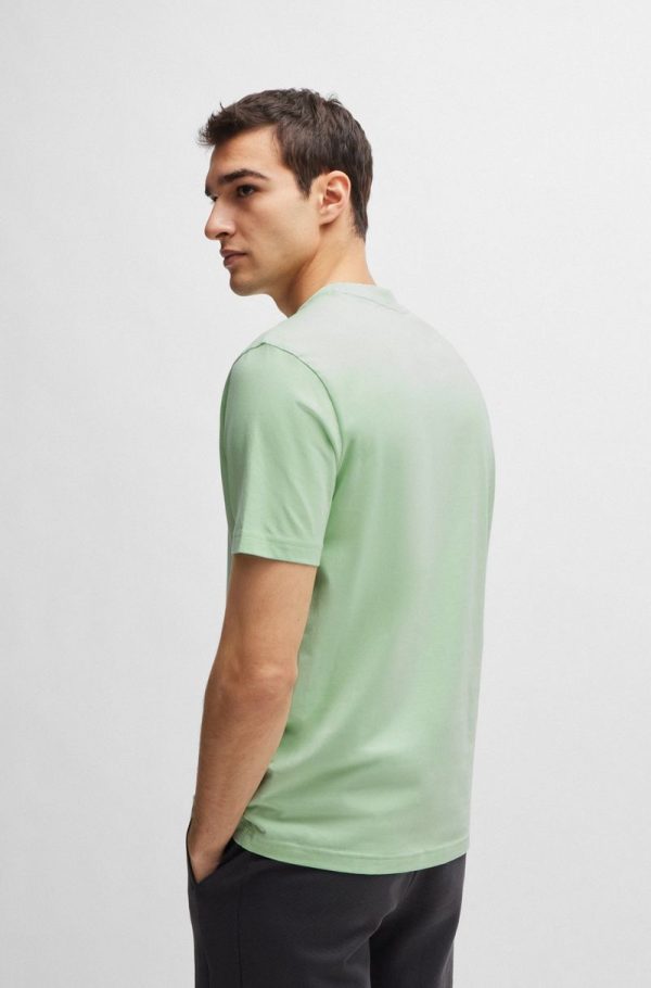 Camiseta Regular Em Algodão Elástico Com Logo Contrastante - Image 6