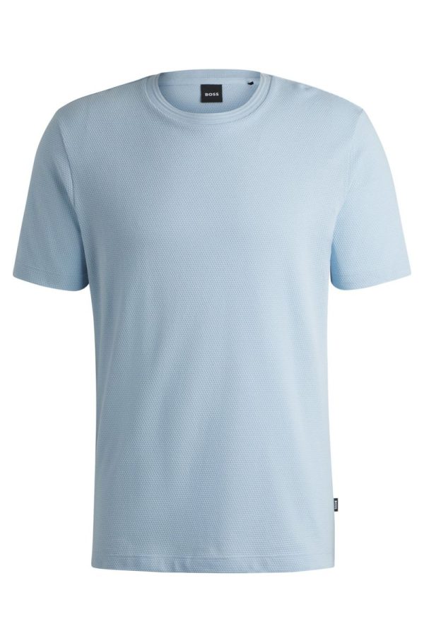 Camiseta Em Algodão Com Jacquard De Bolhas