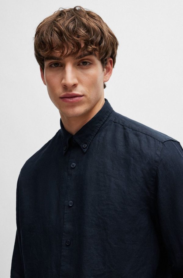 Camisa De Linho Regular Com Colarinho - Image 3