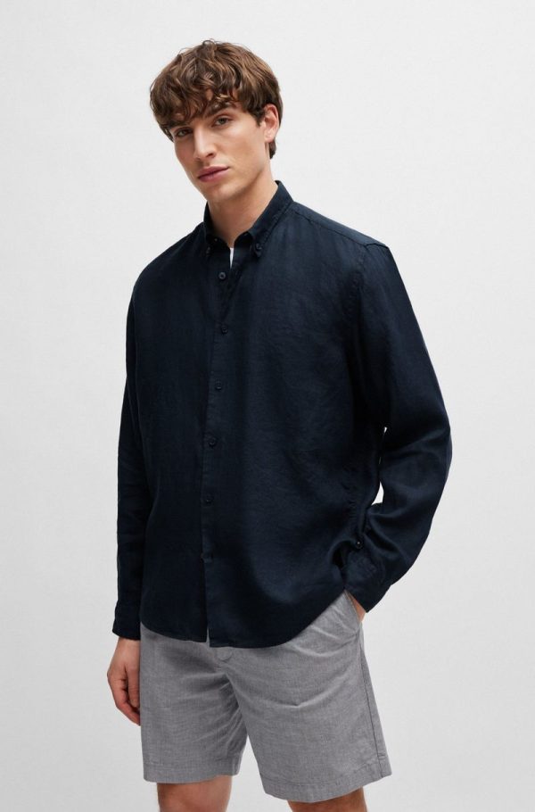 Camisa De Linho Regular Com Colarinho - Image 4