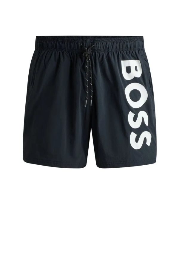 Shorts De Banho Com Logo Contrastante Em Tecido De Secagem Rápida - Image 3