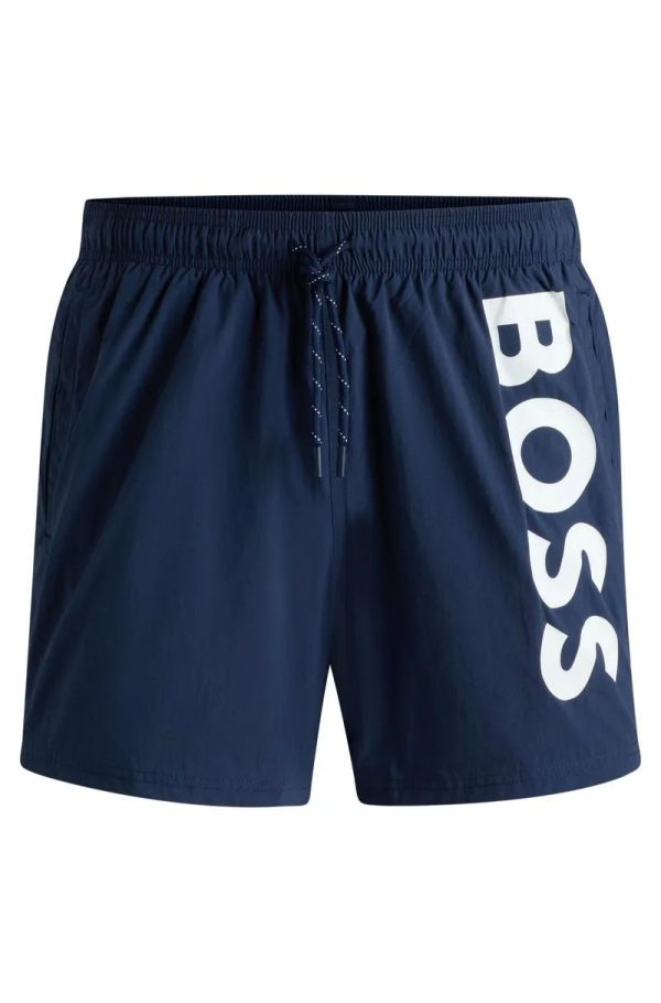 Shorts De Banho Com Logo Contrastante Em Tecido De Secagem Rápida - Image 2