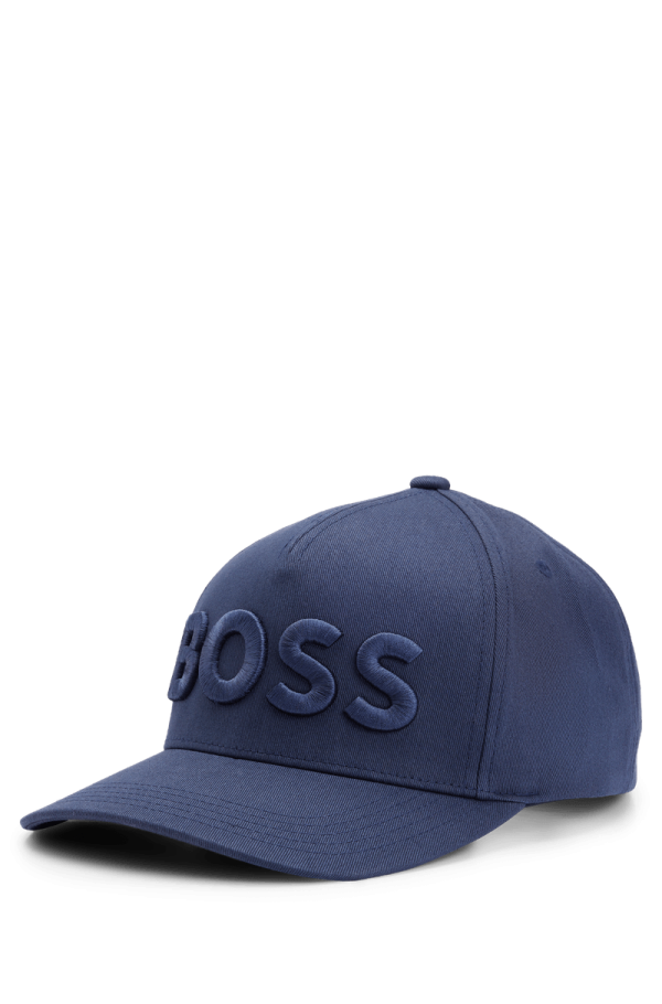 Boné De Algodão-Twill Com Logo Bordado Em 3D