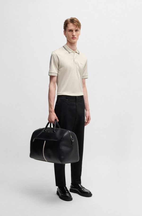Polo Slim Fit De Algodão Com Colarinho Às Riscas - Image 2