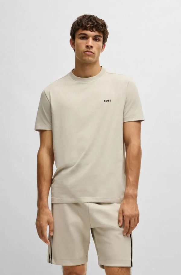 Camiseta Regular Em Algodão Elástico Com Logo Contrastante - Image 10