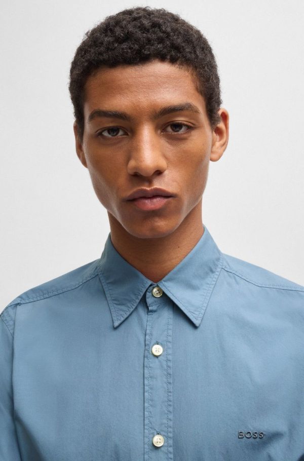 Camisa Regular Em Popelina De Algodão - Image 3