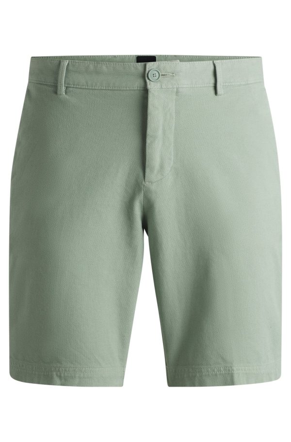 Shorts Slim Fit Em Algodão Elástico Estruturado - Image 6