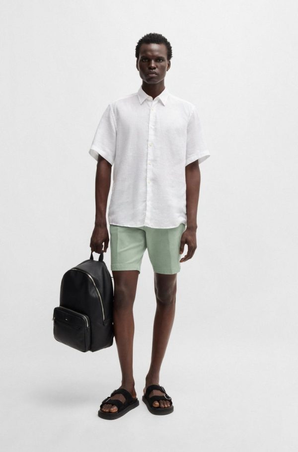 Shorts Slim Fit Em Algodão Elástico Estruturado - Image 3