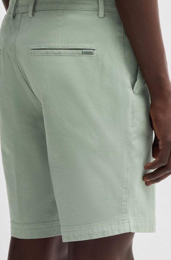 Shorts Slim Fit Em Algodão Elástico Estruturado - Image 4
