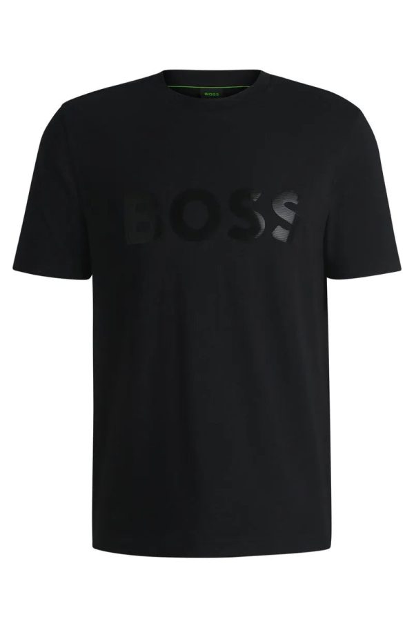 Camiseta De Algodão Com Logo Espelhado
