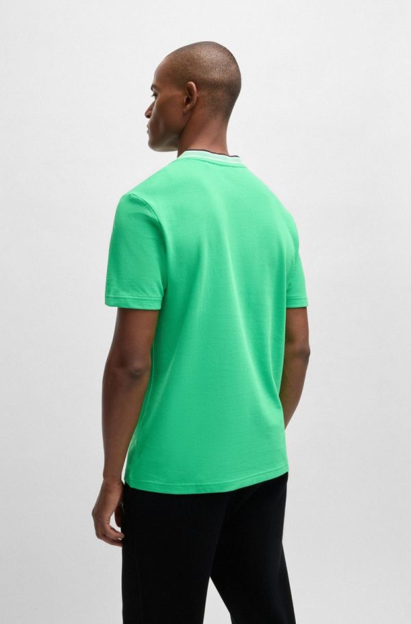 Camiseta De Algodão Piqué Com Colarinho Oxford-Jacquard - Image 4