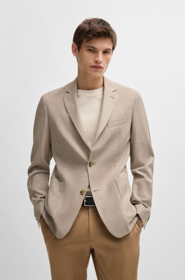 Blazer Slim De Tecido Elástico Com Micropadrão - Image 3