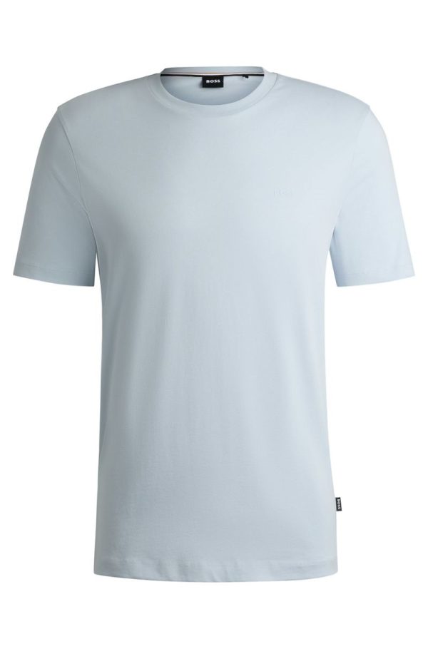 Camiseta De Algodão Jersey Com Logo Em Borracha