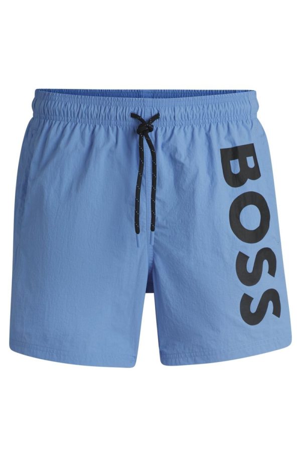 Shorts De Banho Forrados Com Estampa De Logo