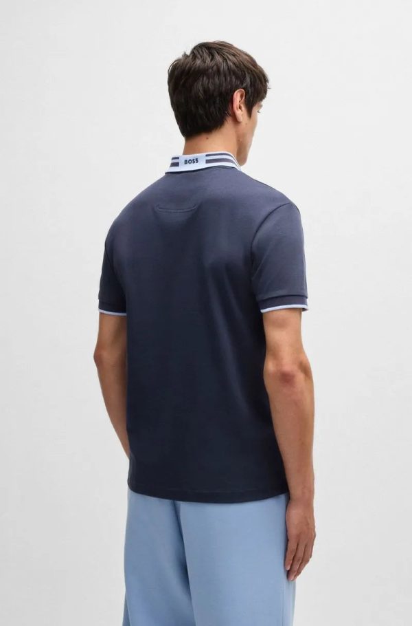 Polo Em Algodão Interlock Com Colarinho Listrado - Image 4