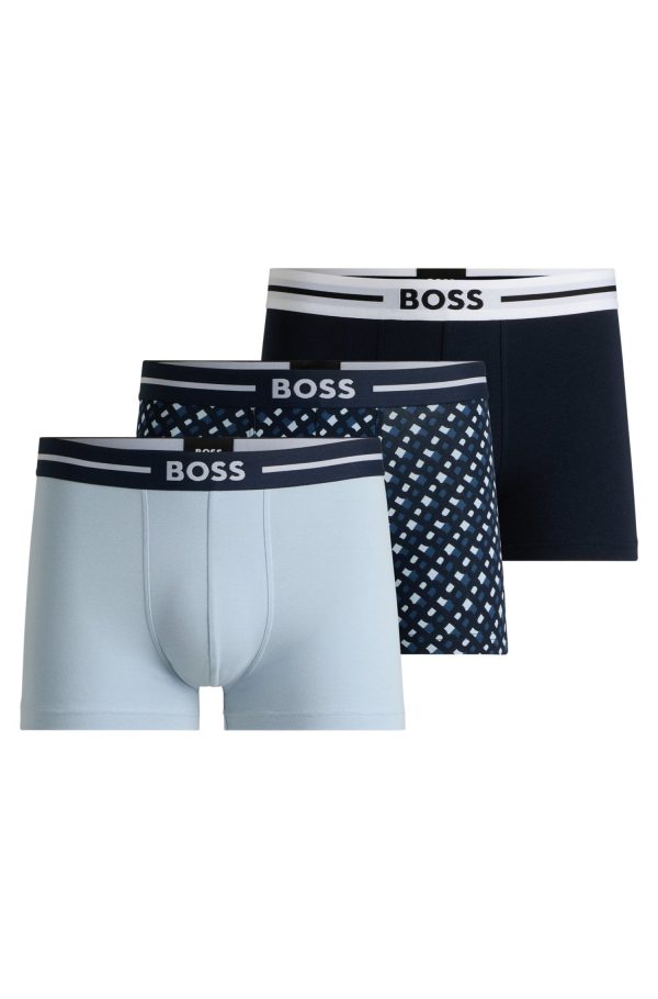 Pack De Três Cuecas De Algodão Stretch Com Monograma - Image 5