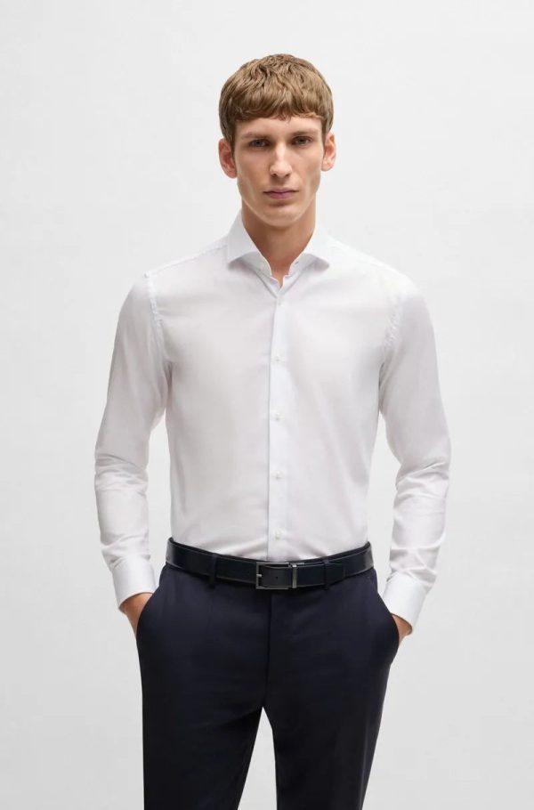 Camisa Slim Fit Em Algodão Estruturado - Image 2