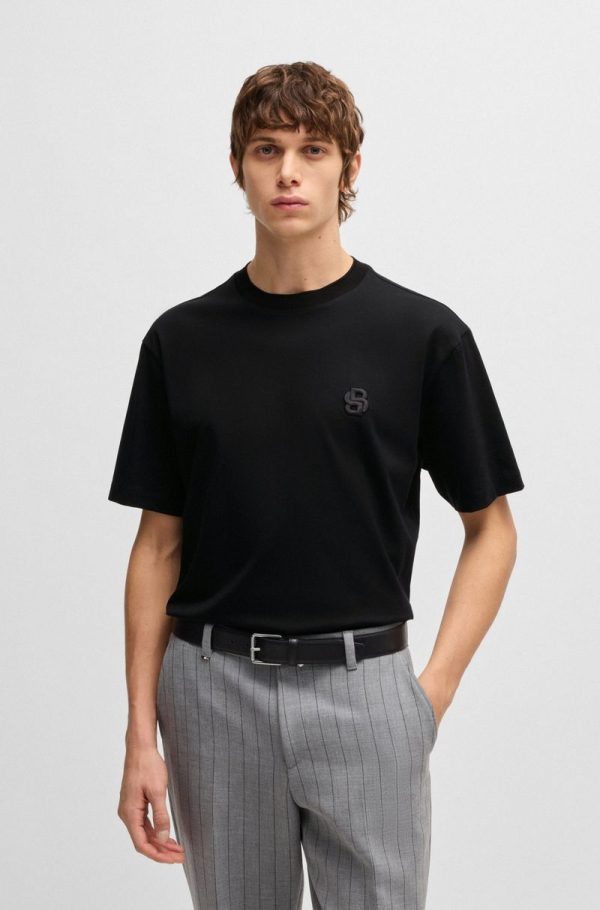Camiseta De Algodão Mercerizado Com Monograma Double B - Image 4