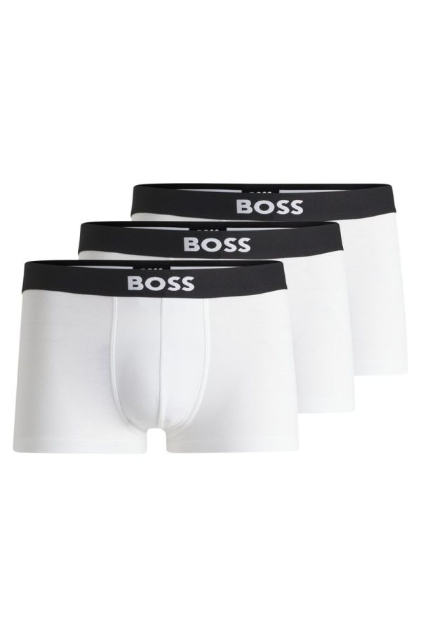 Pack Com Três Cuecas Boxer De Algodão Stretch Com Cós De Logo