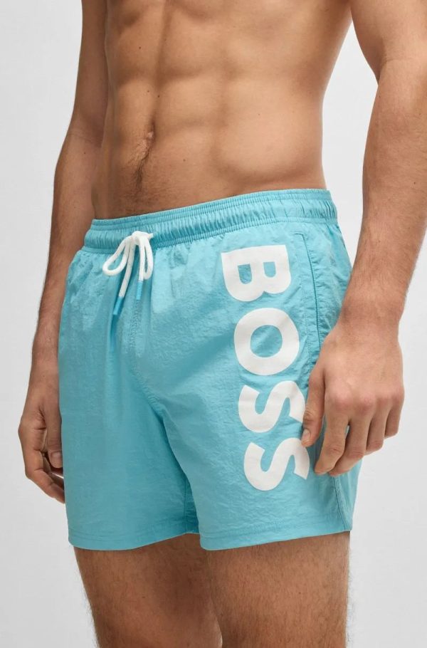Shorts De Banho Com Logo Contrastante Em Tecido De Secagem Rápida - Image 8