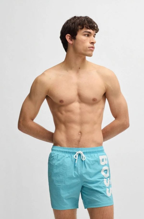 Shorts De Banho Com Logo Contrastante Em Tecido De Secagem Rápida - Image 9