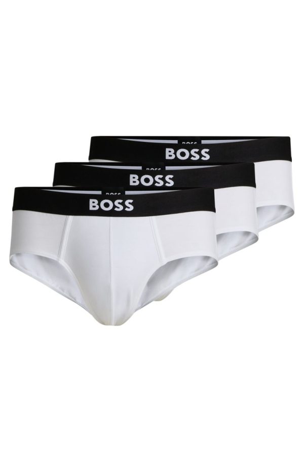 Pack Com Três Cuecas De Algodão Stretch Com Cós De Logo