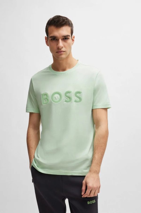 Camiseta Regular De Algodão Com Logo De Mesh - Image 8