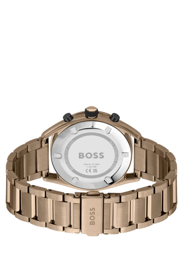 Relógio Cronógrafo Dourado Com Pulseira De Elos